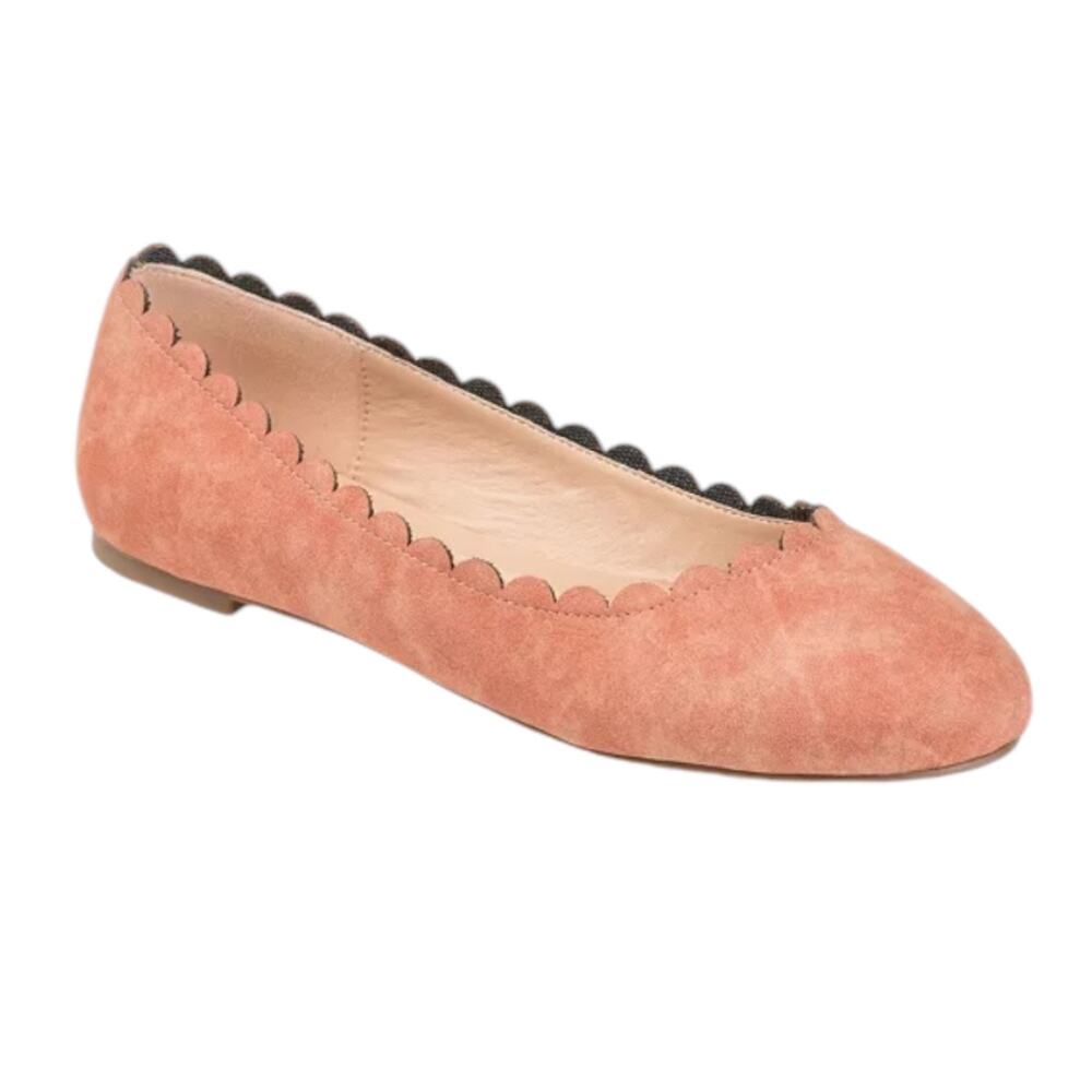 Journee Women's Netta Scalloped Flats Tan Size 6